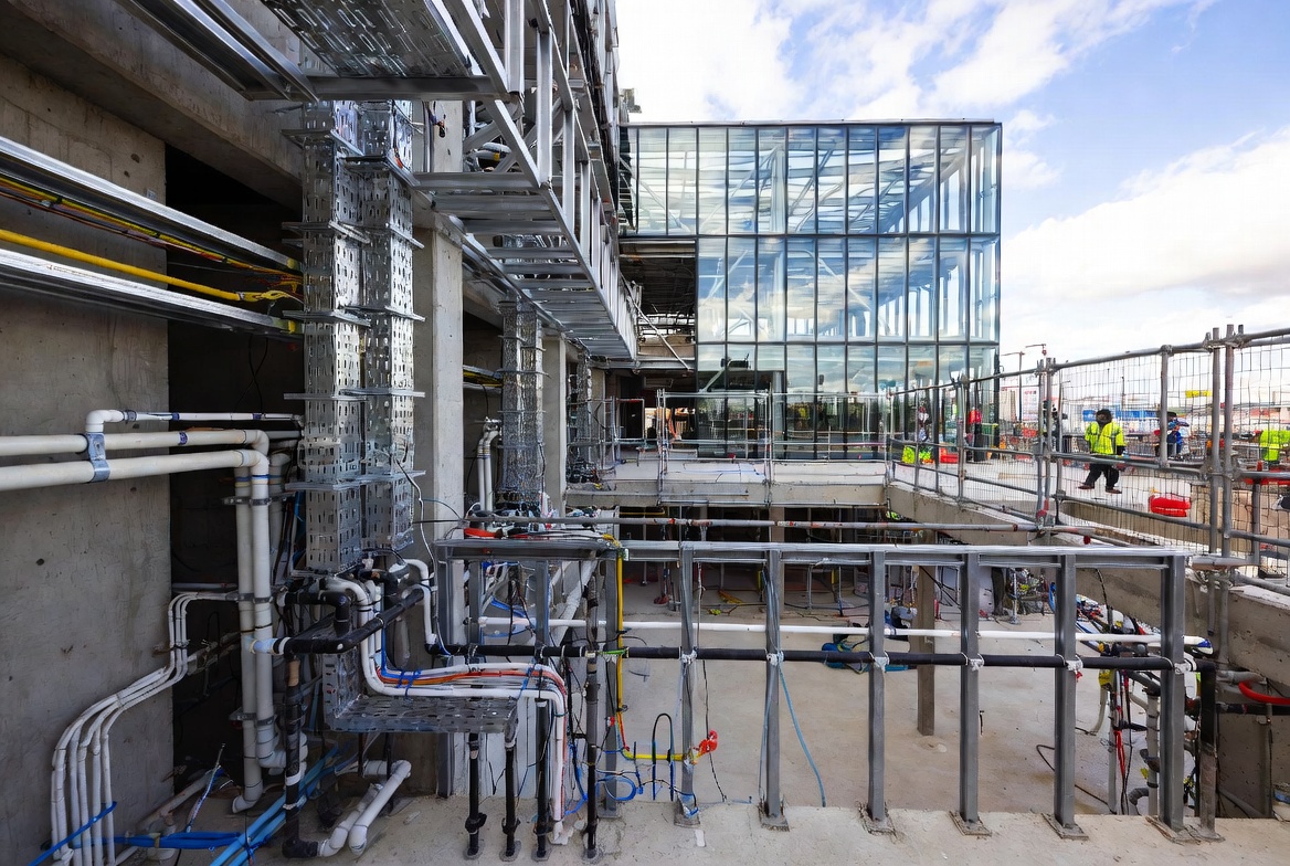 MEP installation on major construction project